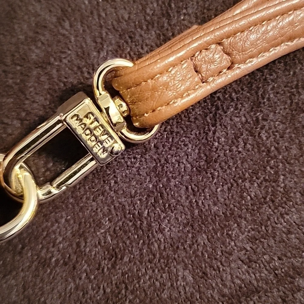 Steve Madden Brown Wristlet with Clip Wrist Strap